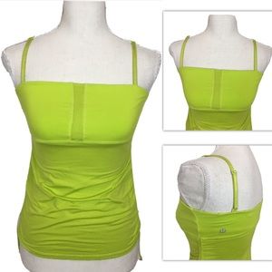 LULULEMON Green Tank Top Ruched Adjustable Strap 4